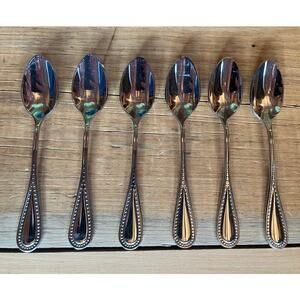 Lot of 6 G/S Gourmet Settings 18/10 Small Tea Spoons. Dotted. Promise nouveau?